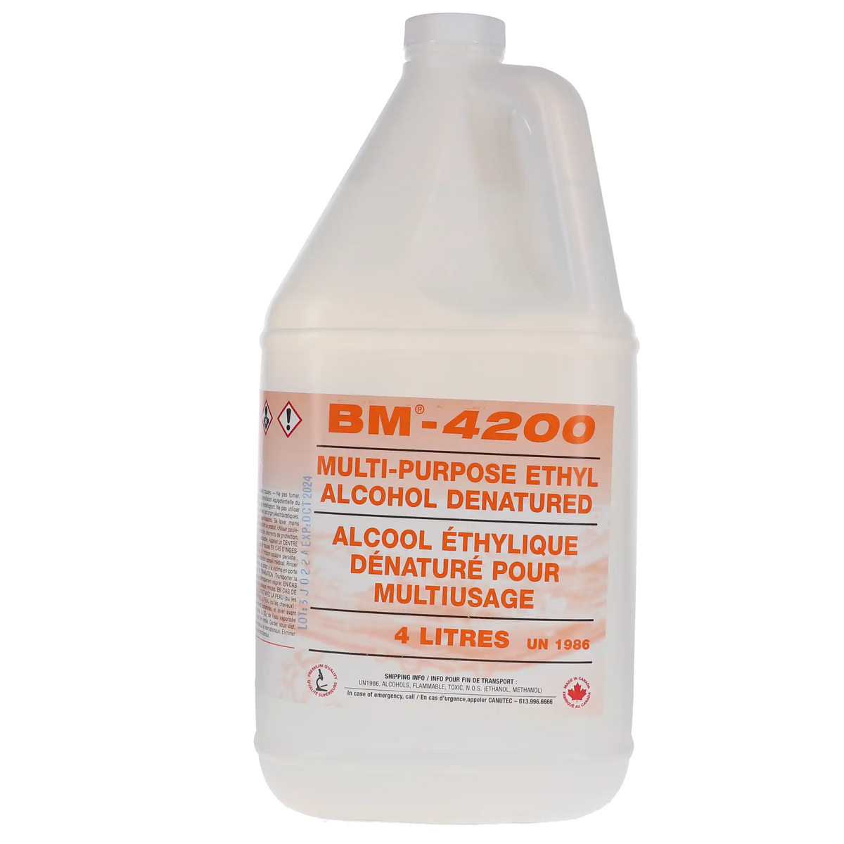 BM-4200 99% Denatured Ethyl Alcohol – 4 L Bottle