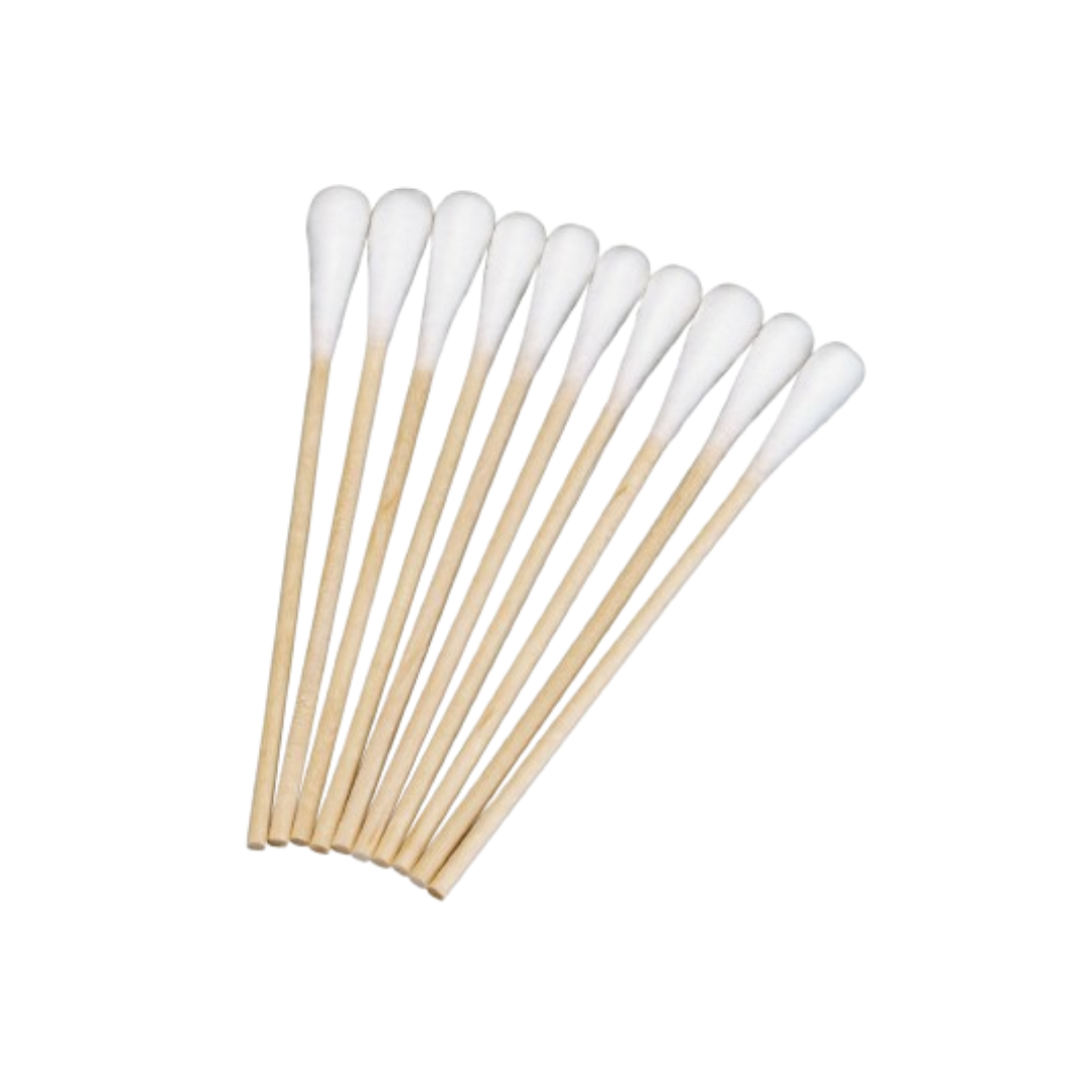 6″ cotton tipped applicators with wooden dowels. Non-sterile, durable, and designed to prevent shredding. Bulk pack of 1000.