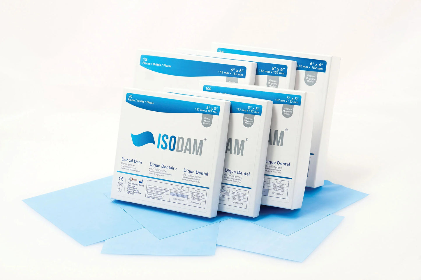 Rabber Dam Materials, Isodam HD Non-Latex Dental Dam 6" x 6" Medium , 5"×5" Medium