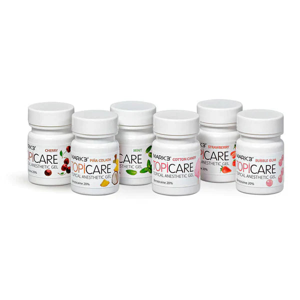 Mark3, TopiCare Topical Anesthetic Gel 20% Benzocaine (1oz Jar) Strawberry