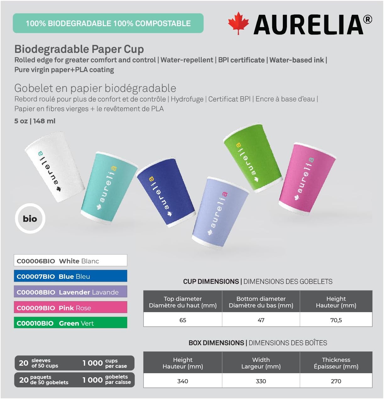 aurelia-biodegradable-paper-cups-5oz-1000-case-canada