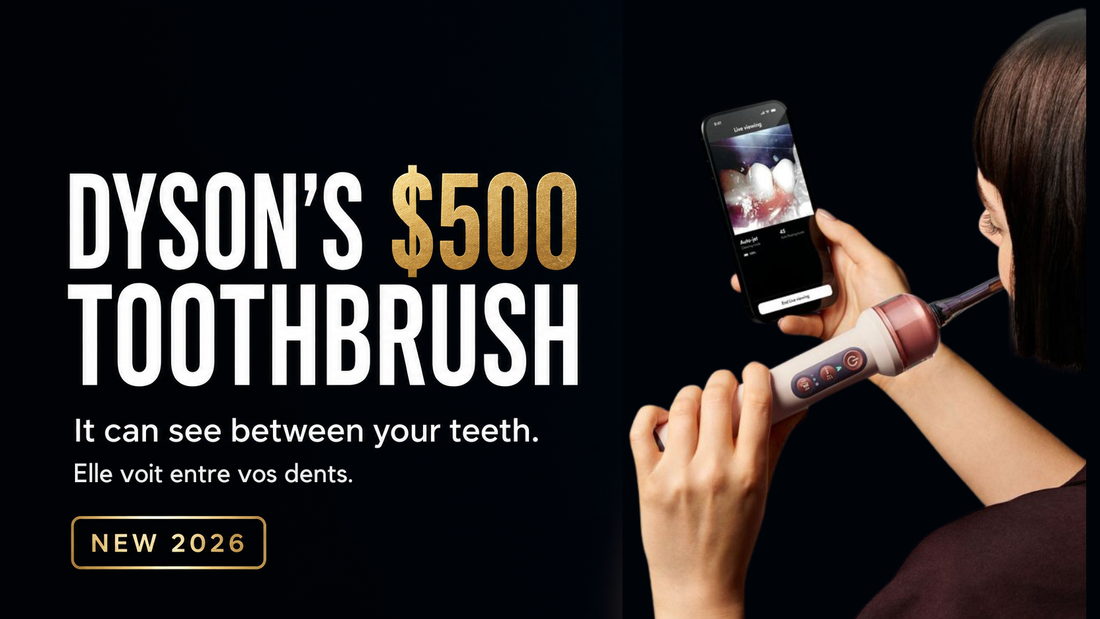 Dyson CameraJet AI electric toothbrush with built-in camera and precision flosser – Brosse à dents électrique IA Dyson CameraJet avec caméra intégrée et jet interdentaire