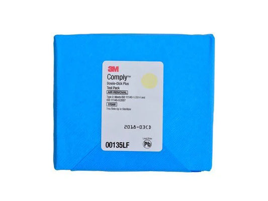 3M Comply 00135LF Bowie-Dick Plus Test Pack with Early Warning Test Sheet for checking air removal in compatible steam sterilizers.