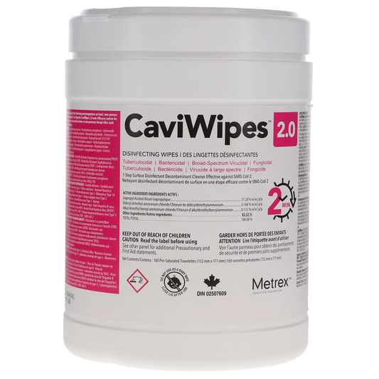 Lingettes Désinfectantes CaviWipes™ – 15,2 cm x 17,1 cm – Grandes – 160 lingettes/boîte