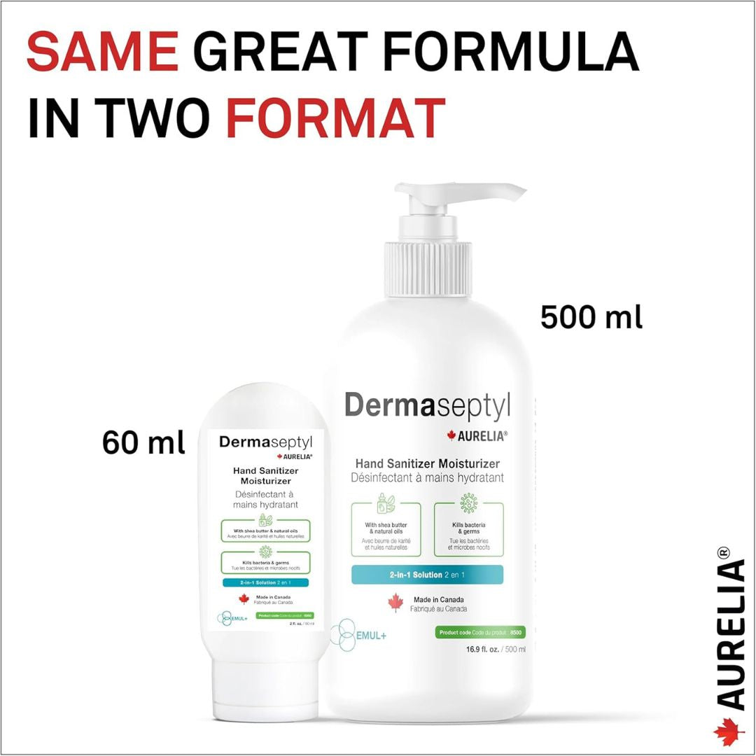 Buy DermaSeptyl Hand Sanitizer 500ml Pump Canada | 63% Alcohol | Kills 99.9% Bacteria