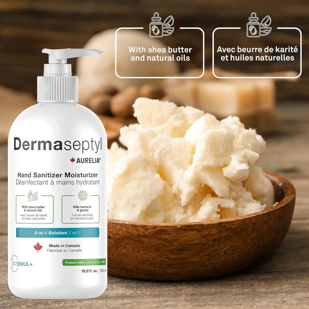 Désinfectant antiseptique pour les mains DermaSeptyl – 63 % d'alcool éthylique – Formule hydratante (60 ml ou 500 ml)