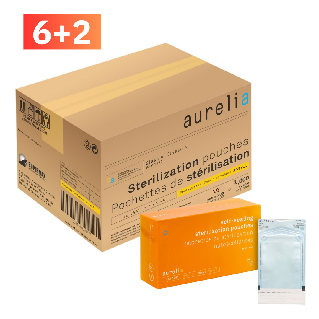 Sachets de stérilisation auto-scellants Aurelia – Usage dentaire et médical – Tailles multiples