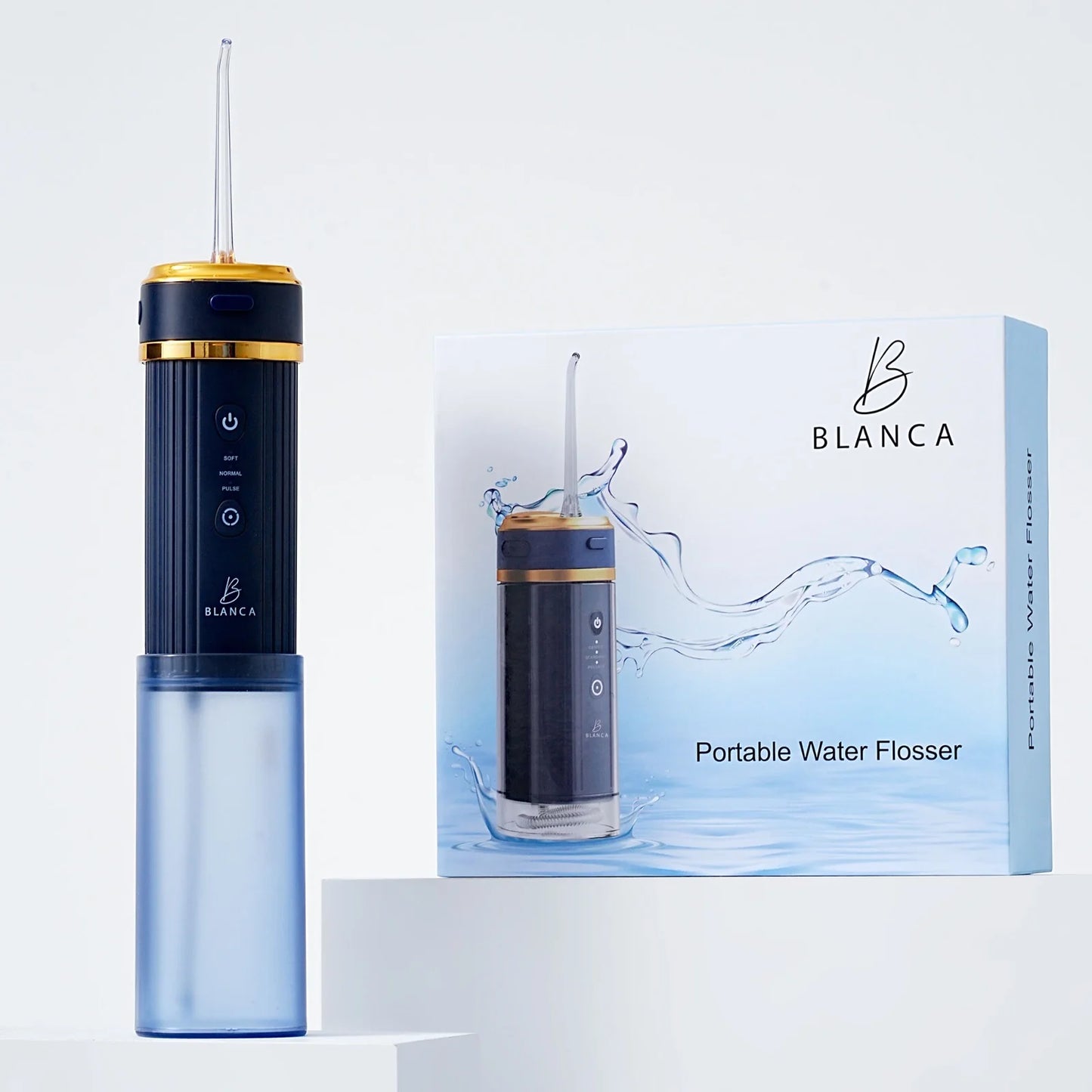 Navy Blanca portable water flosser Blanca electric toothbrush professional oral care dental clinic Canada