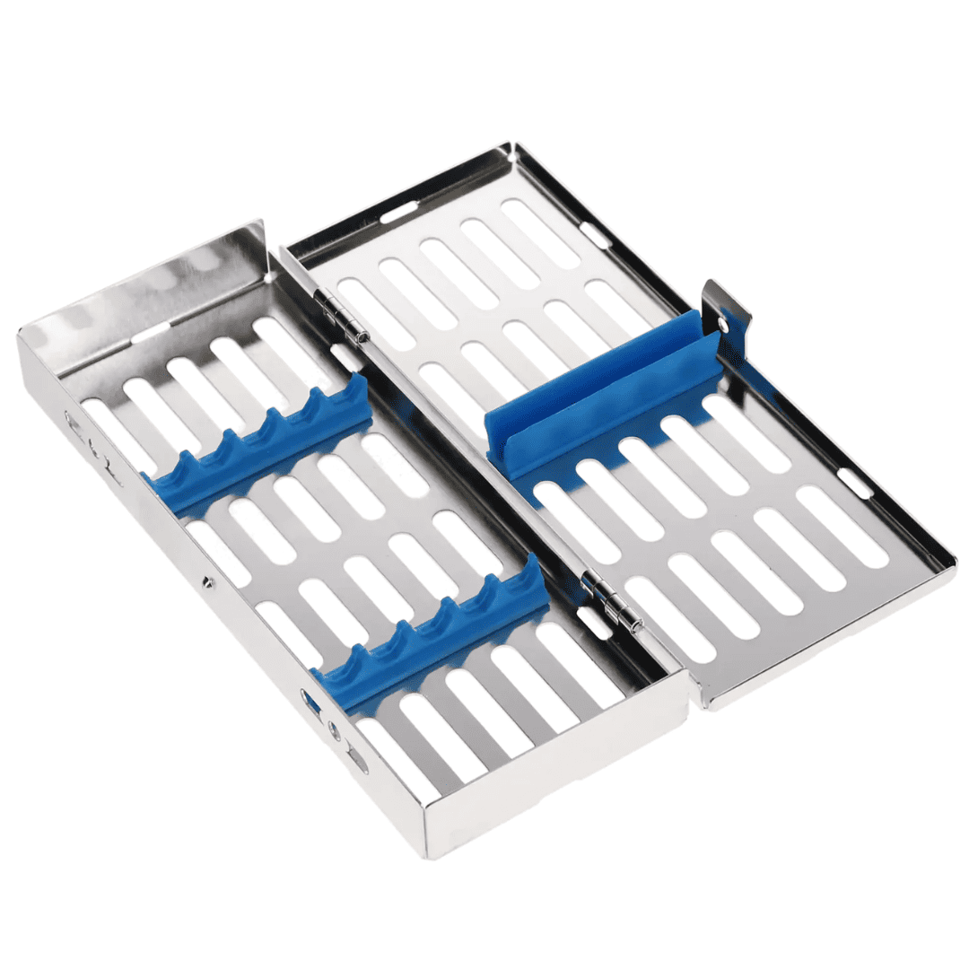 5-instrument stainless steel dental sterilization cassette non-detachable without lock