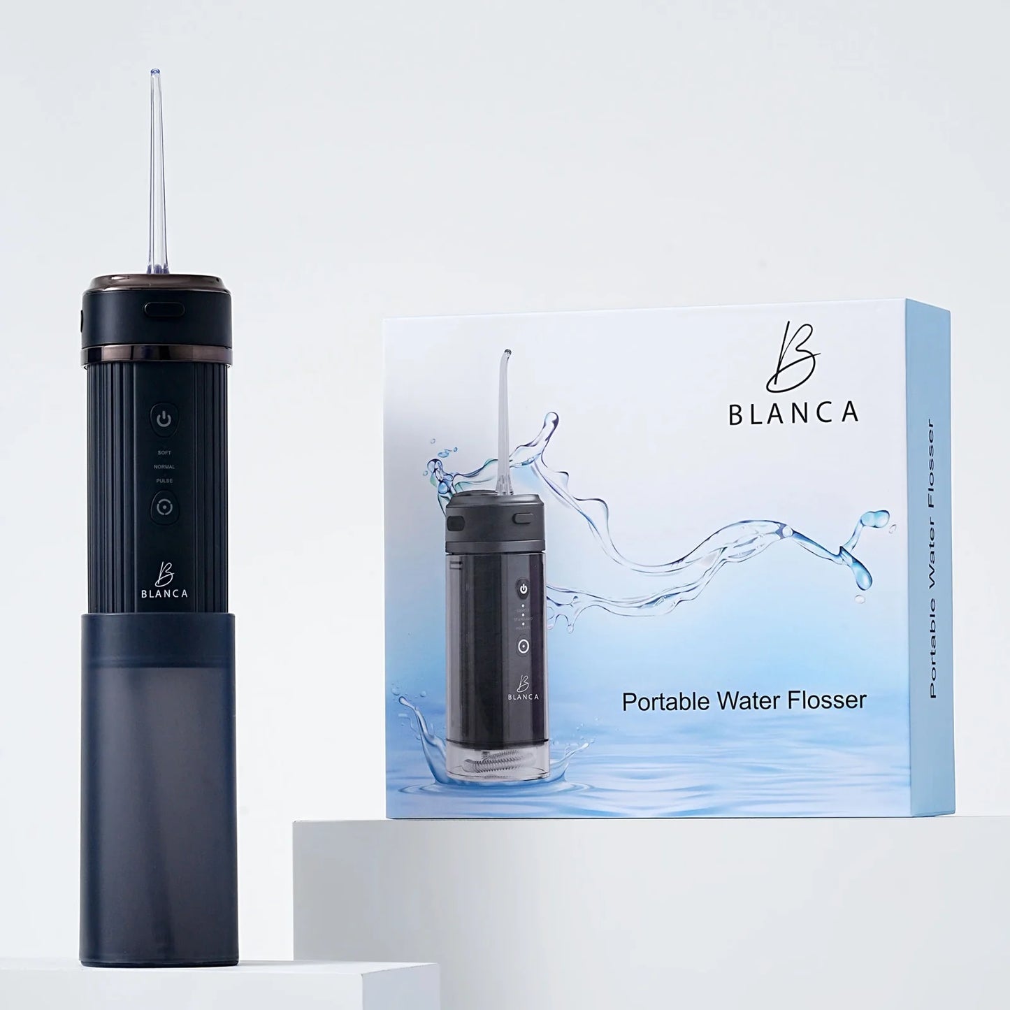 Black portable water flosser Blanca electric toothbrush professional oral care dental clinic Canada