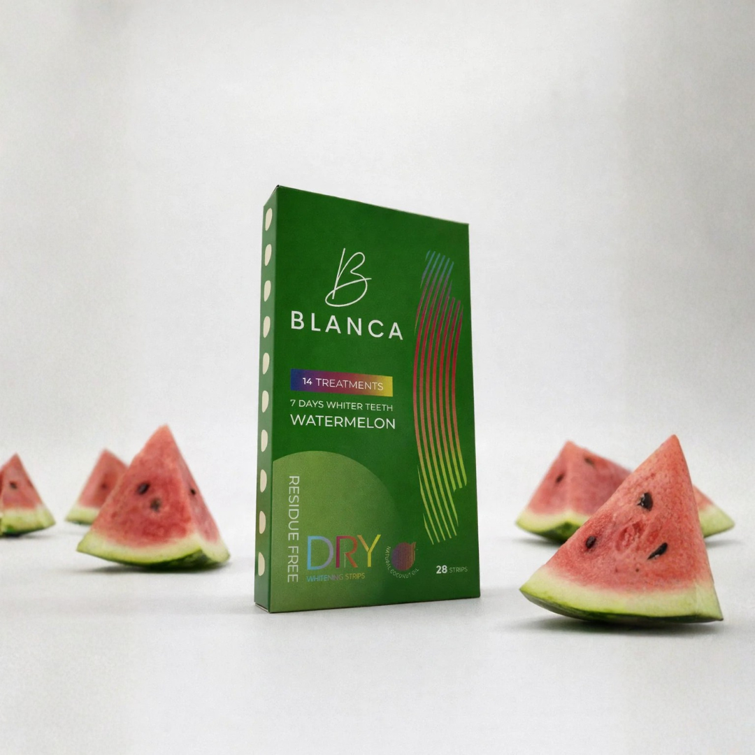 Blanca Velvet Melon flavoured whitening strips dental clinic retail Canada