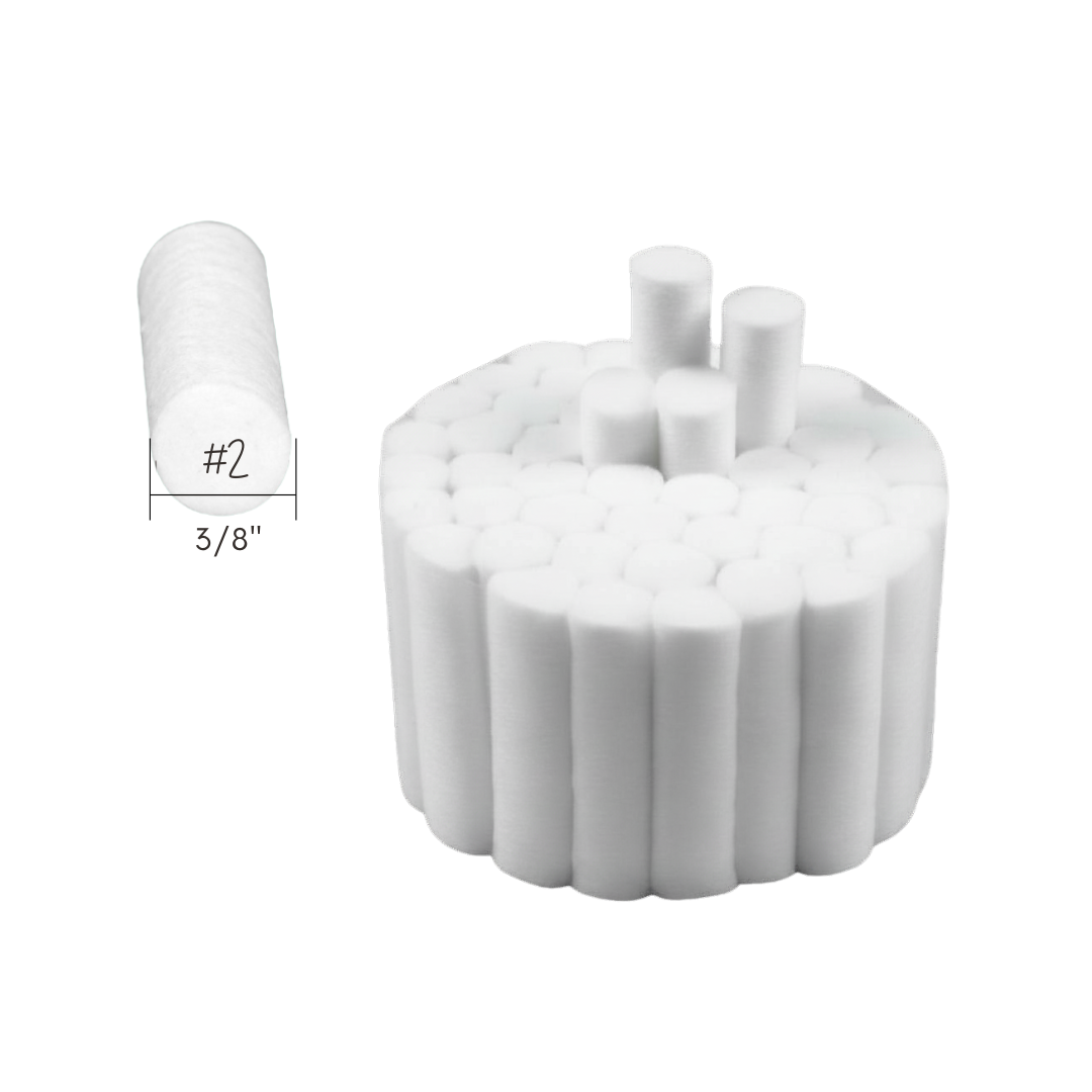 3BS Dahabi #2 Medium Dental Cotton Rolls 2000 Pack - Non-Sterile Disposable