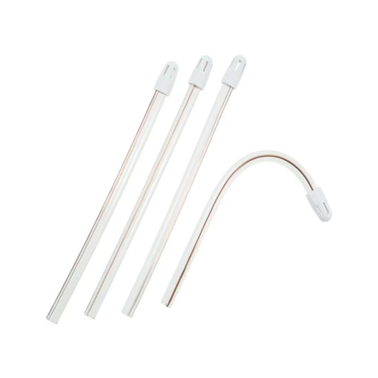 Aurelia Saliva Ejectors – Clear Tube with White Tip – 100/Bag | Dental Suction Tips