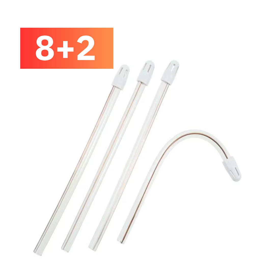 Aurelia Saliva Ejectors – Clear Tube with White Tip – 100/Bag | Dental Suction Tips