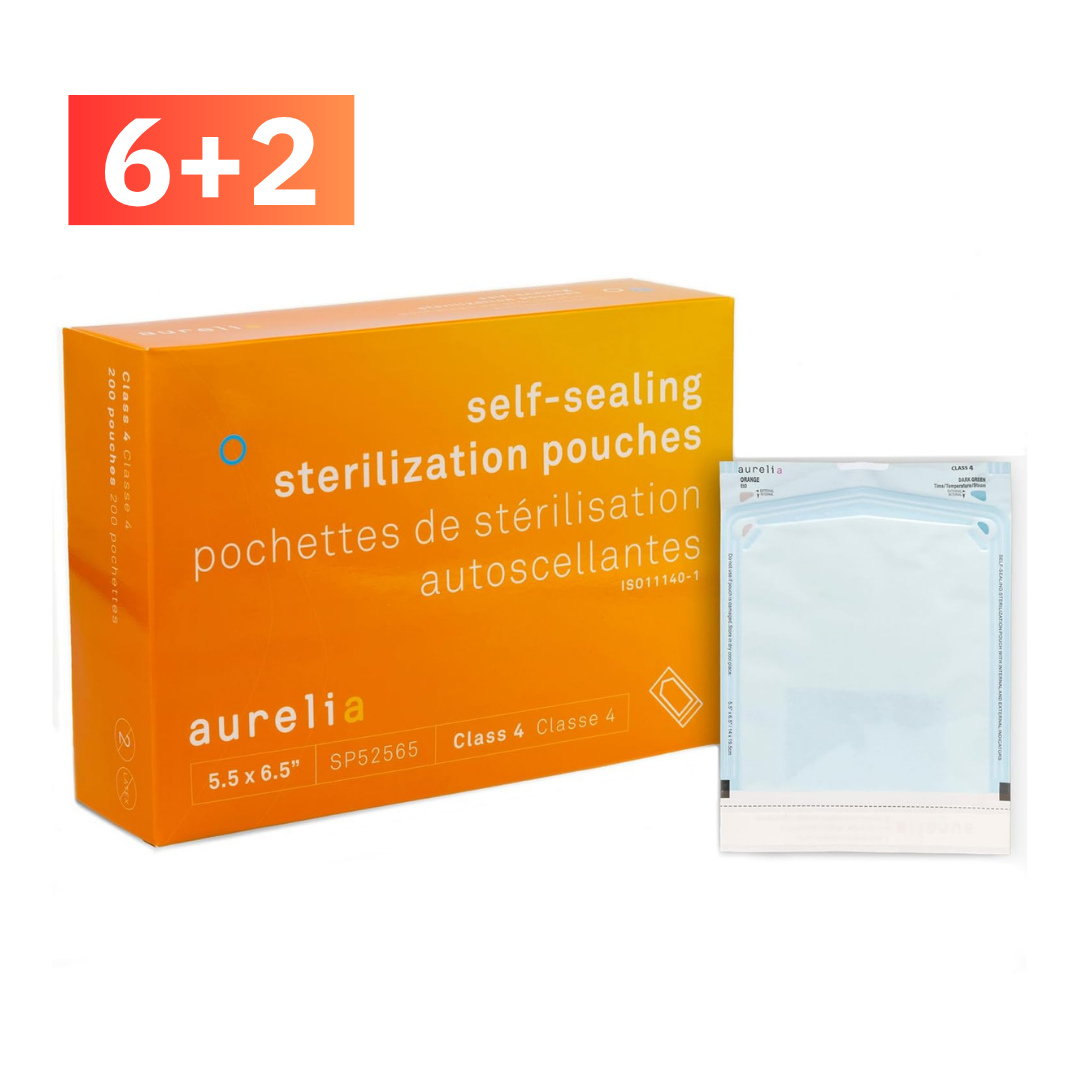 Sachets de stérilisation auto-scellants Aurelia – Usage dentaire et médical – Tailles multiples