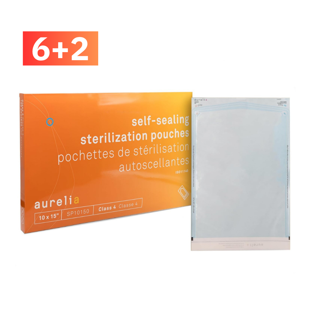 Sachets de stérilisation auto-scellants Aurelia – Usage dentaire et médical – Tailles multiples