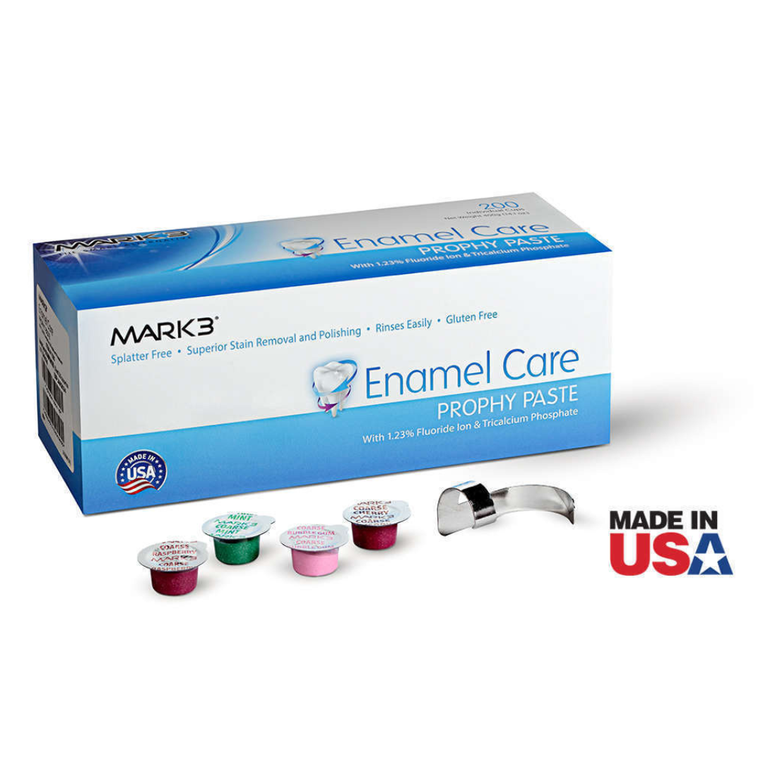 MARK3 Enamel Care Dental Prophy Paste 200 Unit Dose Cups 
