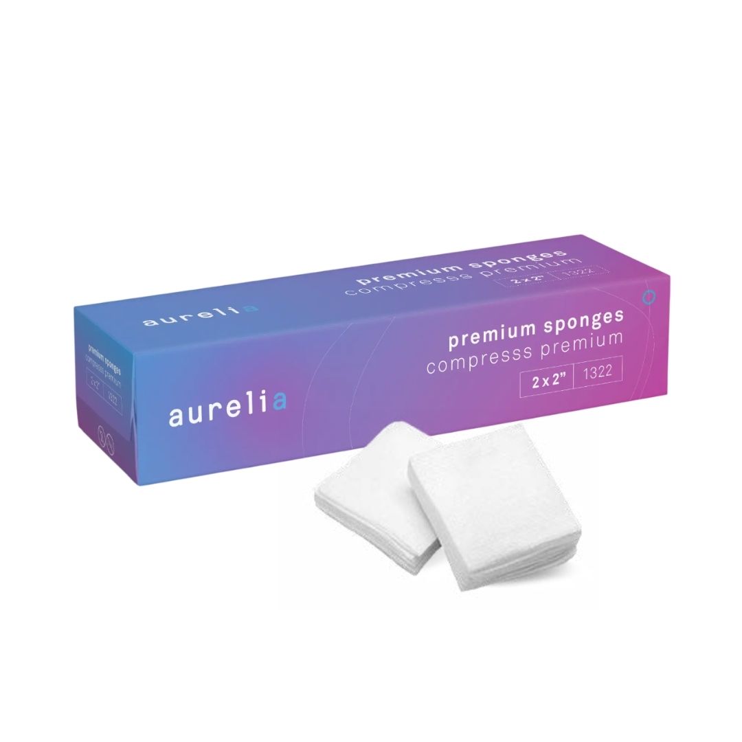 Éponges Premium Aurélia – 5 cm × 5 cm – 4 épaisseurs, non tissées, non stériles – 5000 unités