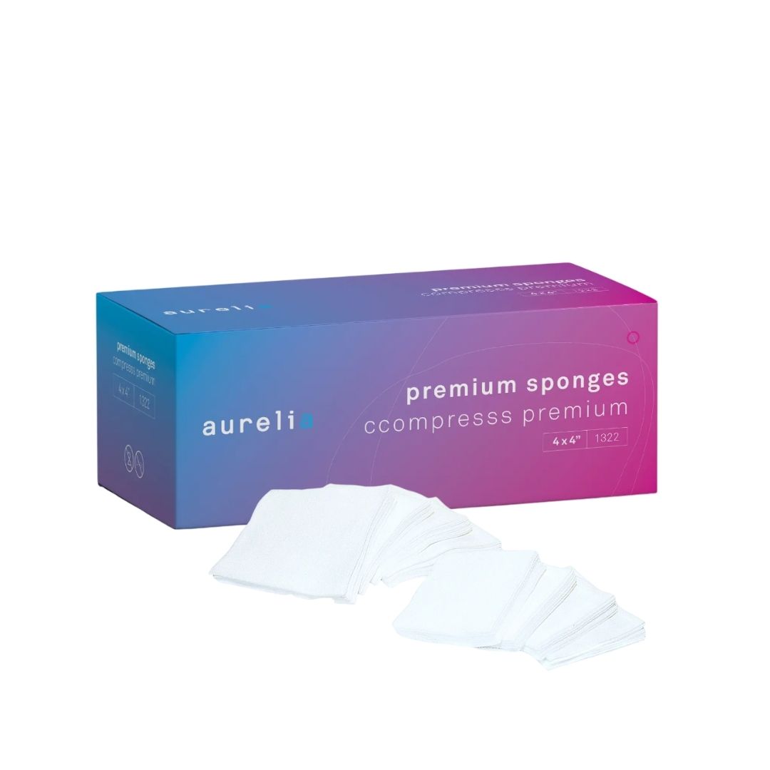 Éponges Premium Aurelia – 10 cm × 10 cm – 4 épaisseurs, non tissées – 2 000 unités