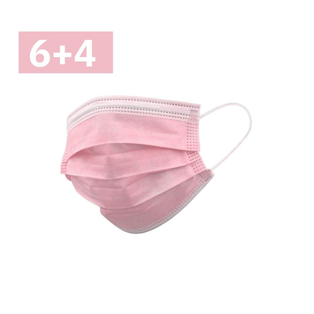pink Aurelia ASTM Level 3 3-ply earloop surgical mask with aluminum nosepiece