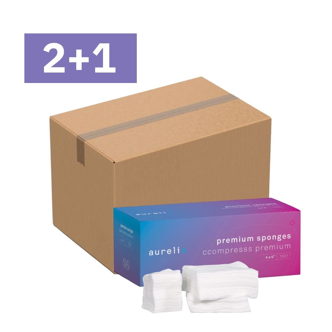 Aurelia Premium Non-Woven Sponges | 4-Ply | 2x2 & 4x4 | Dental Grade | Canada