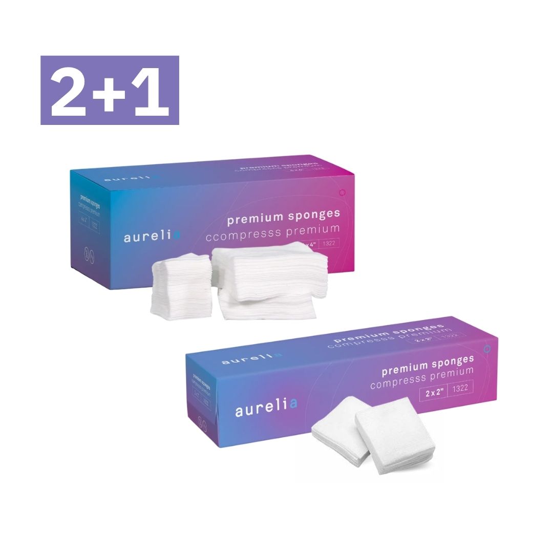 Aurelia Premium Non-Woven Sponges | 4-Ply | 2x2 & 4x4 | Dental Grade | Canada