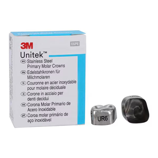 3M ESPE upper left first primary molar stainless steel crowns, size 6, pack of 5