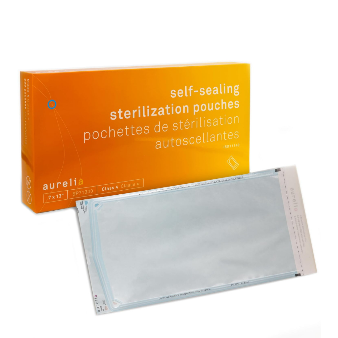 Sachets de stérilisation auto-scellants Aurelia – Usage dentaire et médical – Tailles multiples