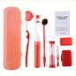 Dental Disposables, 8-Piece Orthodontic Patient Kit (storage box) Red Dental Floss Threader(5pcs)
Orthodontic Wax
10m Dental Floss plastic box package
Interdental Brush
Disposable Dental Mirror
Orthodontic Travel Toothbrush(V-shaped Bristles)
2 Minutes Sand Timer
Orthodontic Toothbrush (V-shaped Bristles)