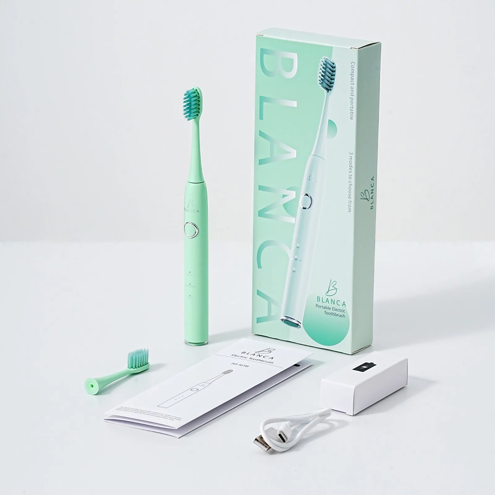 Green Blanca manual toothbrush patient retail dental clinic oral hygiene Canada