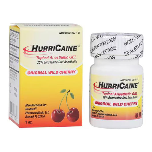 HurriCaine Topical Anesthetic Gel 1oz Wild Cherry dental numbing gel HurriCaine Wild Cherry topical anesthetic gel 1oz for dental procedures