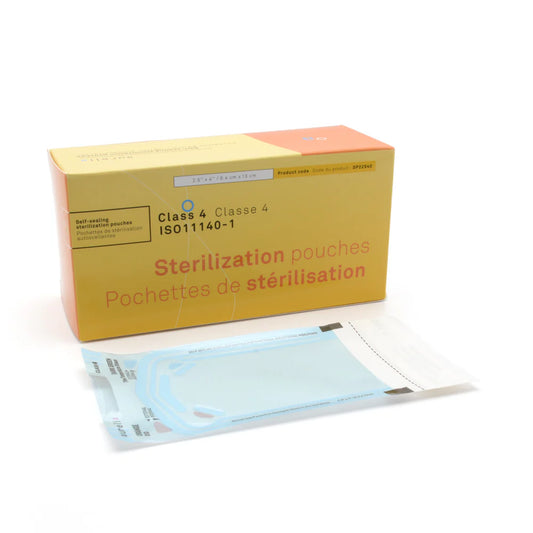 Aurelia self-sealing sterilization pouch with Class 4 steam indicators, pack of 200