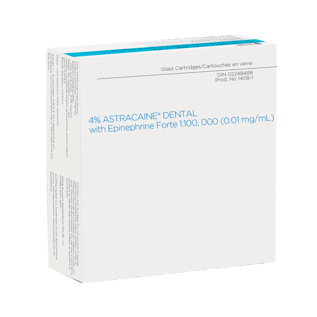 Astracaine® 4% Forte – Articaine HCl with Epinephrine 1:100,000 – 100/Box – MPN 1408