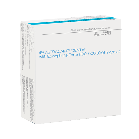 Astracaine® 4% Forte – Articaine HCl with Epinephrine 1:100,000 – 100/Box – MPN 1408