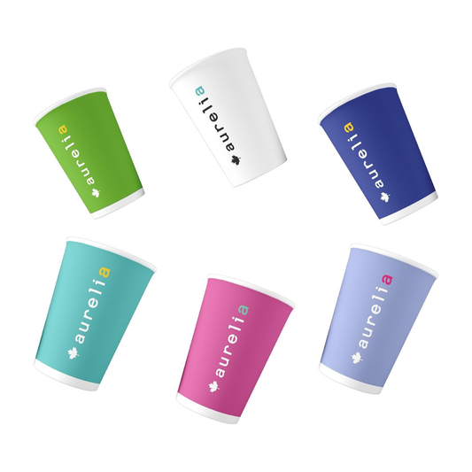 Aurelia Biodegradable Dental Cups – 5 oz (148 mL) – 1000/Case | White, Blue, Lavender, Aqua and Pink – Canada