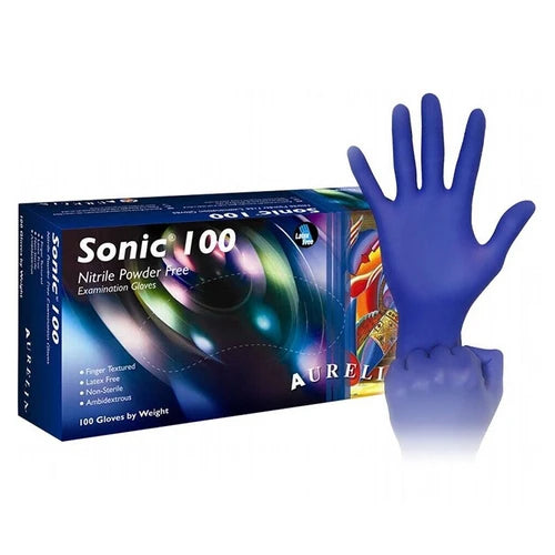 Aurelia Sonic 100 Nitrile Examination Gloves | Small | Indigo Blue | Powder-Free | 100/Box