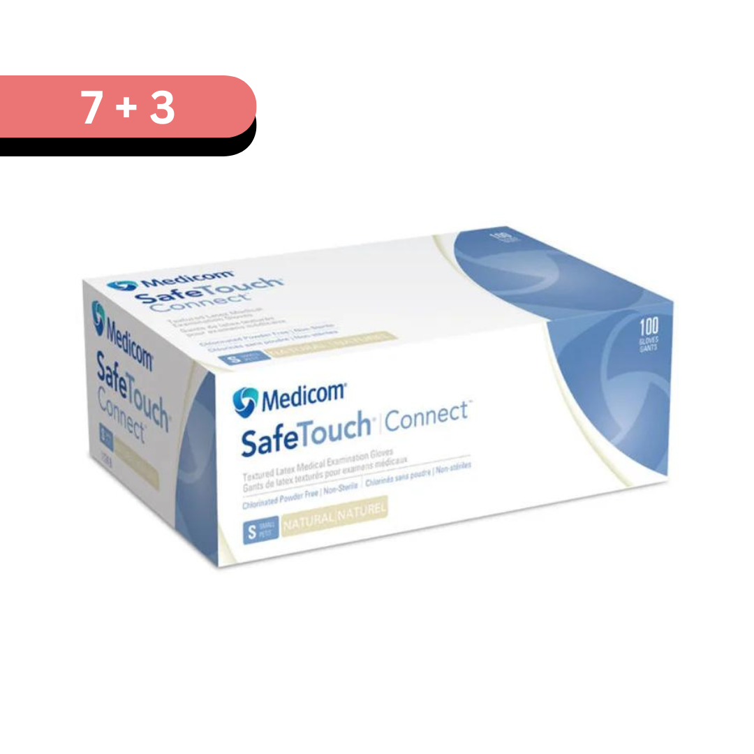 Medicom SafeTouch Connect Latex Gloves, Large, 100/Box