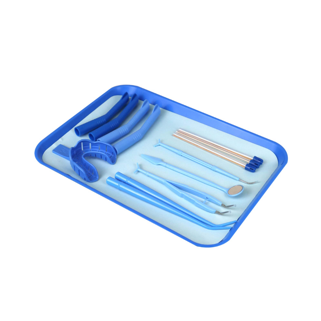 Dental disposable, Plastic Flat Trays, Blue, 1/Pk, 8.5"×11.8" Plateaux plats en plastique jetables pour usage dentaire, bleus, 1/paquet, 8,5"×11,8