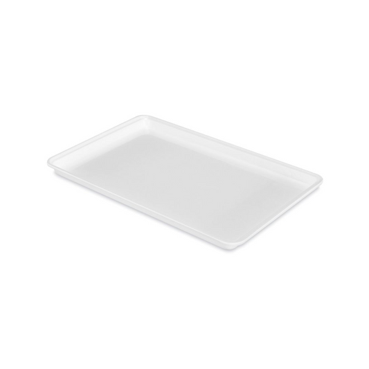 Plateaux plats en plastique, blancs, 1/pqt, 8,5"×11,8"