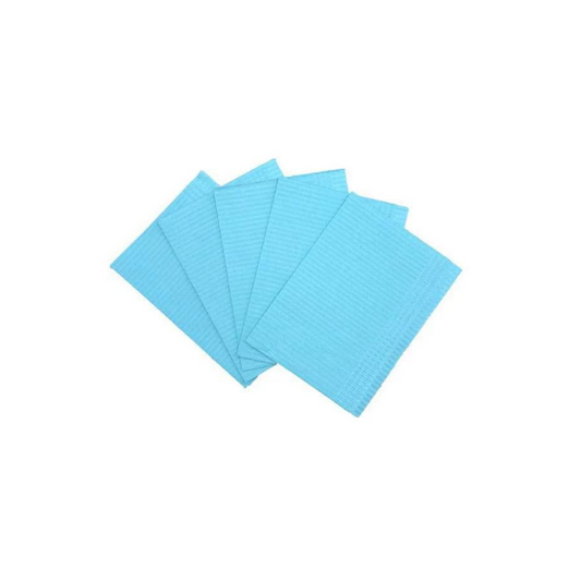 Dental disposable, Bibs Blue (500) 2-Ply + 1-Poly 13"x18" 