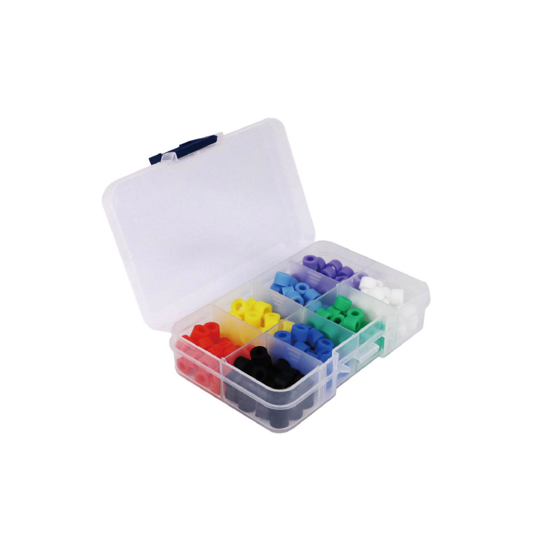 Anneaux de code d'instrument en silicone - 100/boîte, grands, assortis