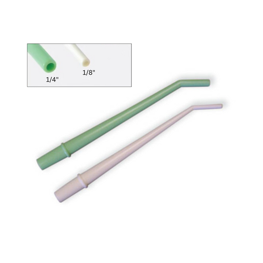 Surgical Aspirator Tips, Plastic, Large, 1/4", Green, 25/Pk