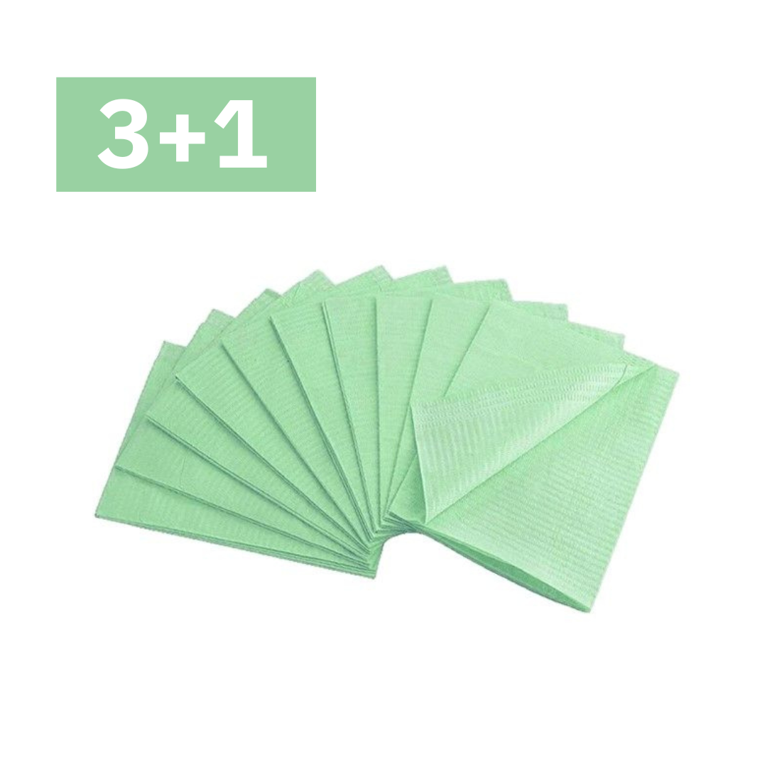 Aurelia Green dental bibs by Aurelia, 500-count eco cellulose bibs, SKU 2004.