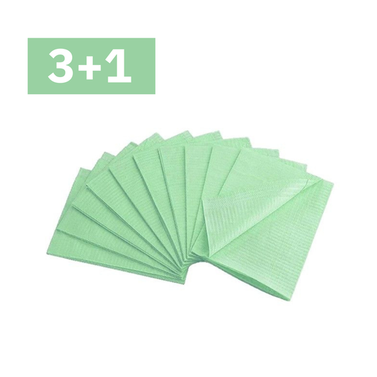 Aurelia Green dental bibs by Aurelia, 500-count eco cellulose bibs, SKU 2004.