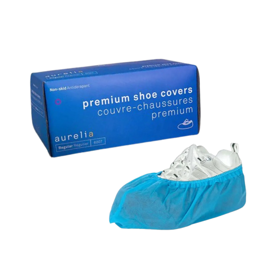 Cubre-chaussures Supermax Aurelia – Antidérapants bleus – Réguliers – 100/Boîte (Cubre-chaussures Premium)