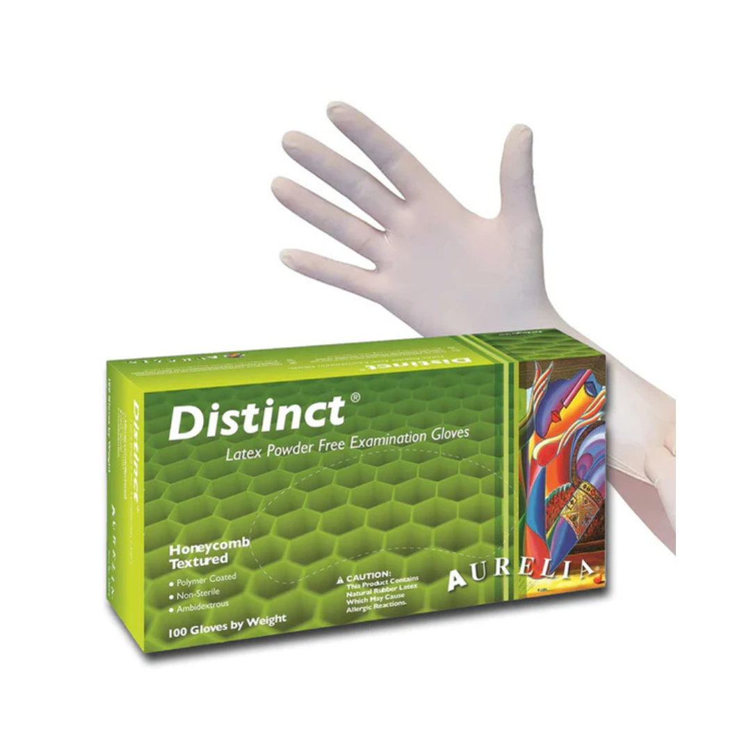 Buy Aurelia Distinct Latex Examination Gloves Small, medium, large Canada | 100/Box