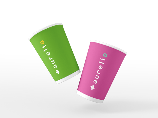 Lavender biodegradable 5 oz paper cups – 1000 per case – Aurelia brand.
