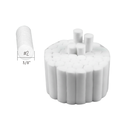 3BS Dahabi #2 Medium Dental Cotton Rolls 2000 Pack - Non-Sterile Disposable