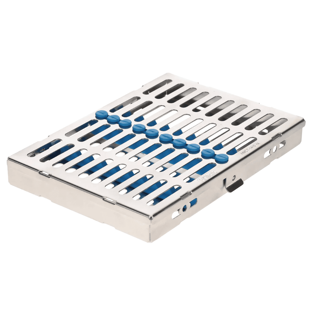 10-instrument dental sterilization cassette 180x130x22 mm non-detachable