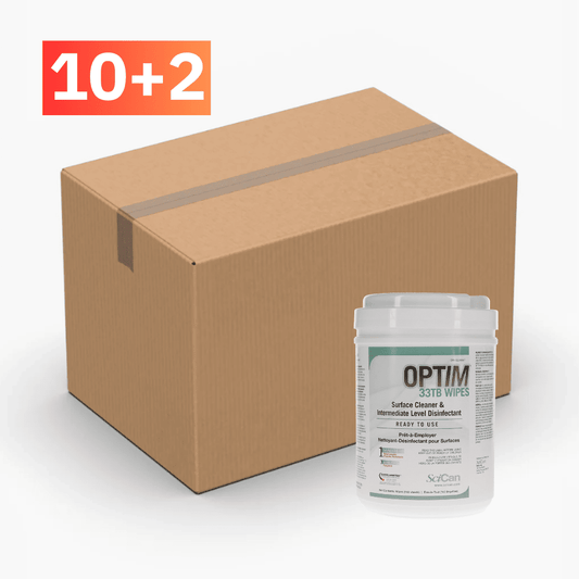 Optim 33TB Disinfectant Wipes Unscented – 160 Count | 0.5% Hydrogen Peroxide | 1-Min Contact Time